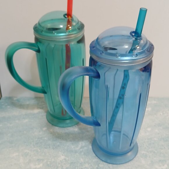 Two Starbucks Barista Rocket Tumblers-2001 Blue & Aqua - Picture 2 of 6